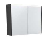 Fie LED Mirror Matte Black Shaving Cabinet